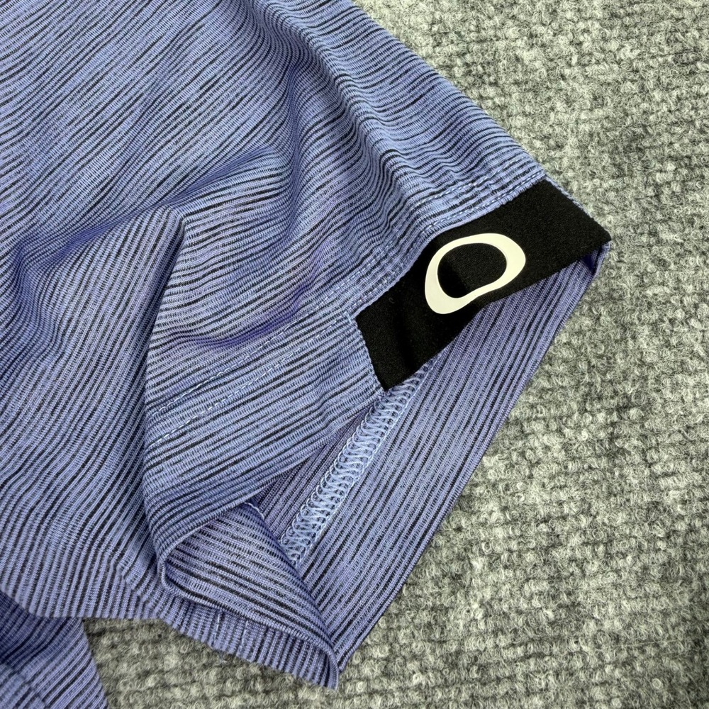 Oakley Polo Shirt Mens‎ Large Purple Stripe Hydrolix Reg Fit TPC Sawgrass Golf - Picture 5 of 10
